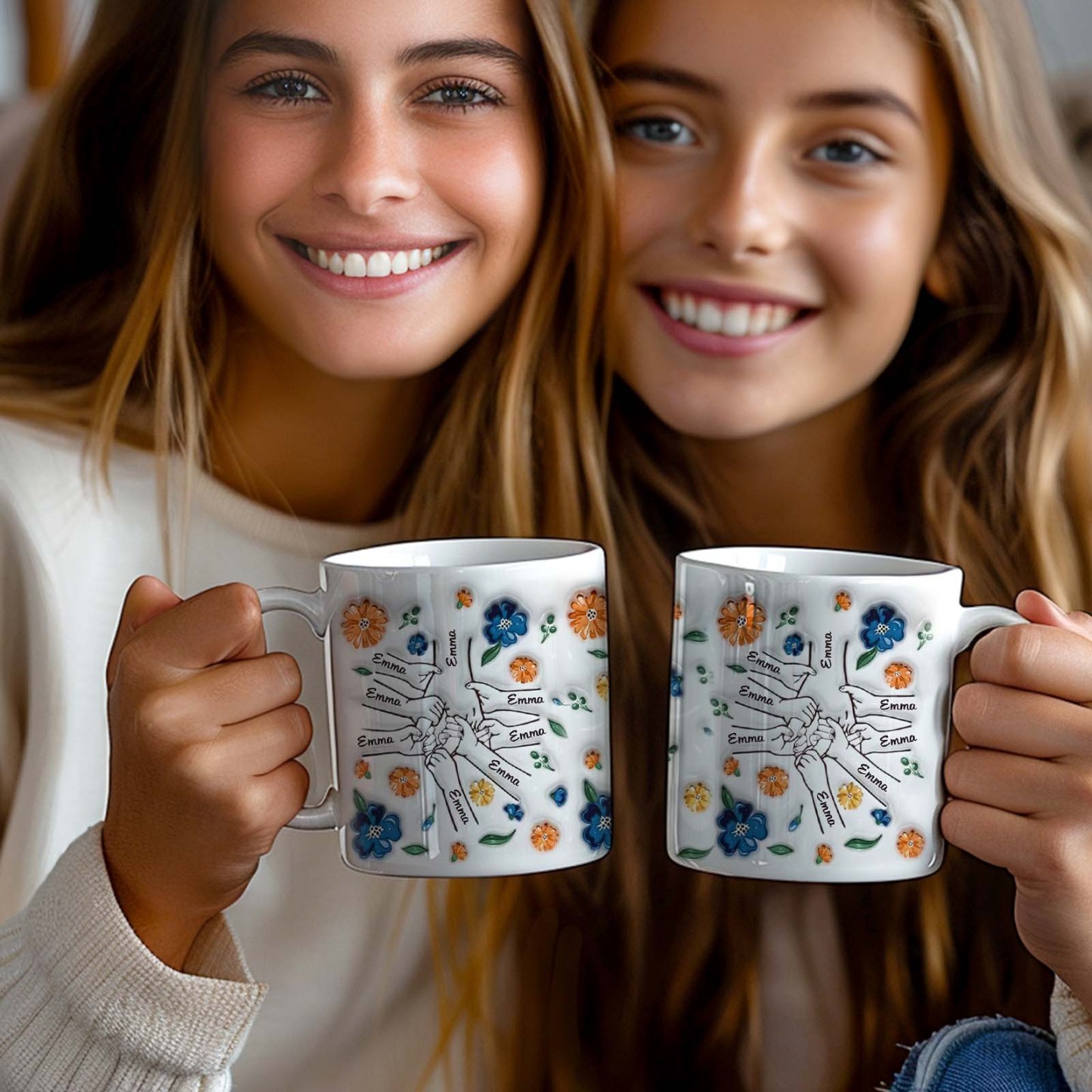 Geburtstagsgeschenk „halte Meine Hand, Halte Mein Herz", Personalisierter 3d-becher Mit Aufgeblasenem Effekt, Muttertagsgeschenk Für Mama Und Oma - 