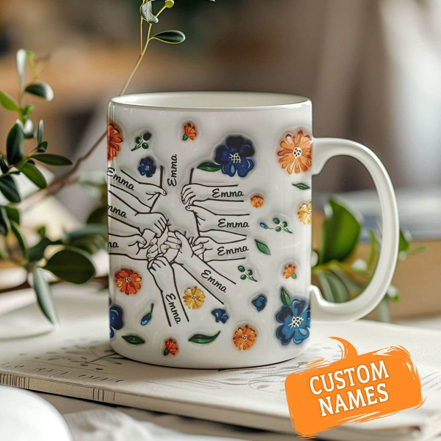 Geburtstagsgeschenk „halte Meine Hand, Halte Mein Herz", Personalisierter 3d-becher Mit Aufgeblasenem Effekt, Muttertagsgeschenk Für Mama Und Oma - 