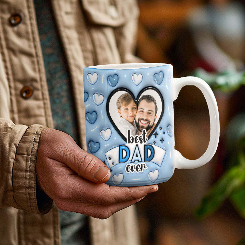 Vatertagsgeschenk Benutzerdefiniertes Foto Personalisierte 3d-kaffeetasse Mit Aufgeblasenem Effekt -