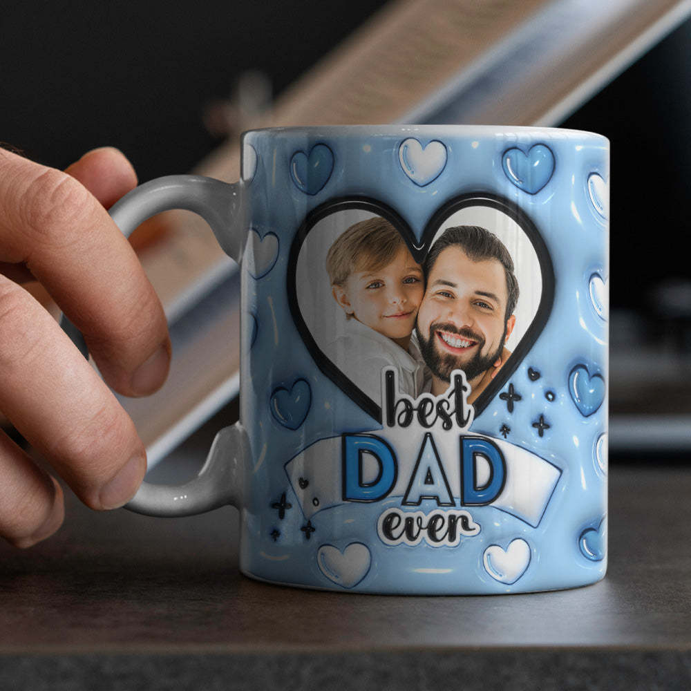 Vatertagsgeschenk Benutzerdefiniertes Foto Personalisierte 3d-kaffeetasse Mit Aufgeblasenem Effekt -