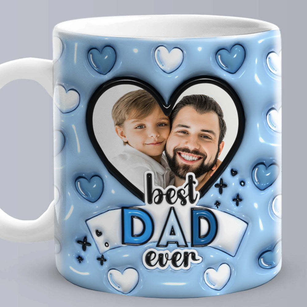 Vatertagsgeschenk Benutzerdefiniertes Foto Personalisierte 3d-kaffeetasse Mit Aufgeblasenem Effekt -