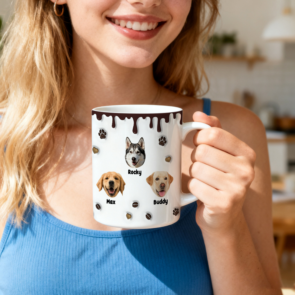 Benutzerdefinierte Foto-tasse „das Leben Wäre Langweilig Ohne Mich" – Hund Mit 3d-aufblaseffekt - 