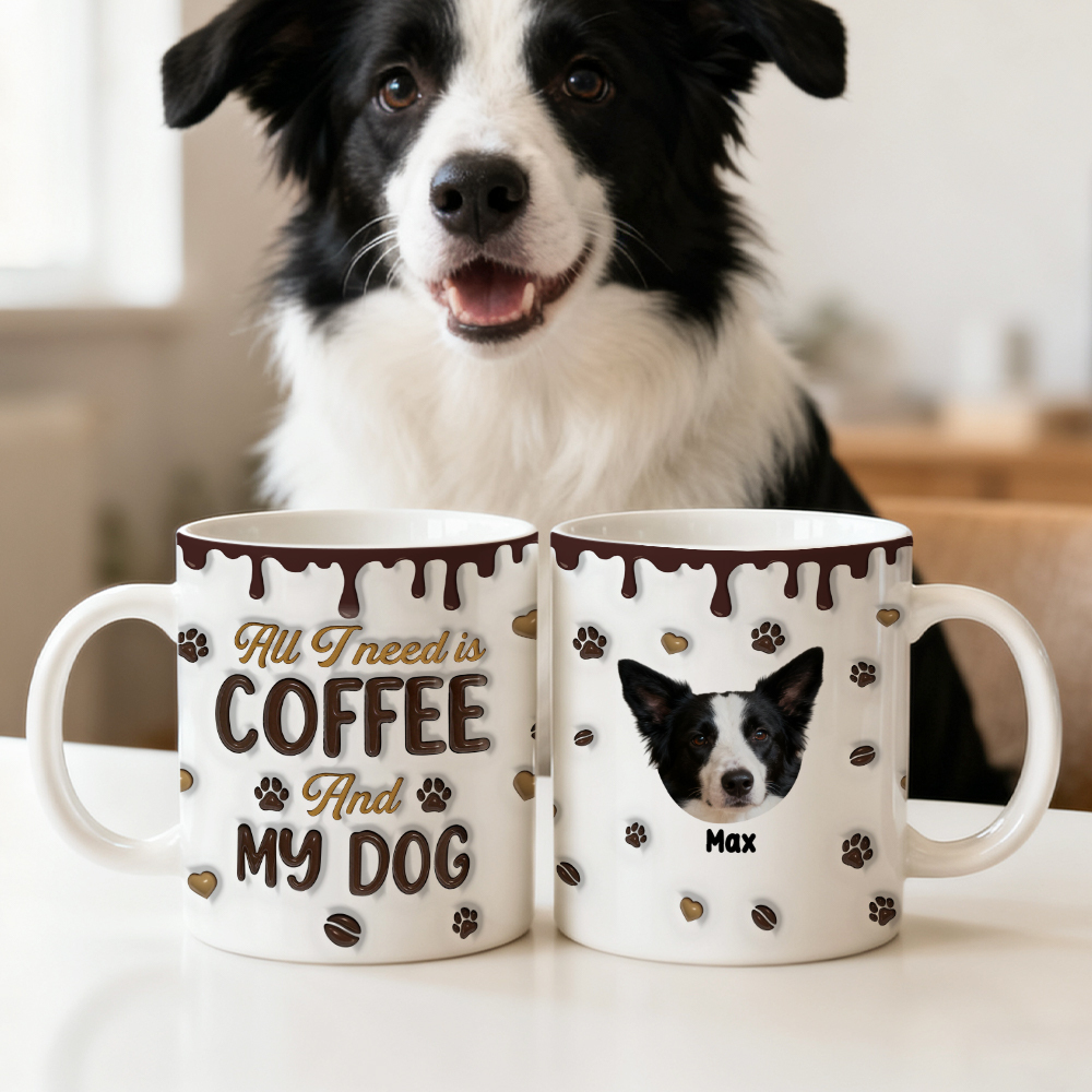 Benutzerdefinierte Foto-tasse „das Leben Wäre Langweilig Ohne Mich" – Hund Mit 3d-aufblaseffekt - 