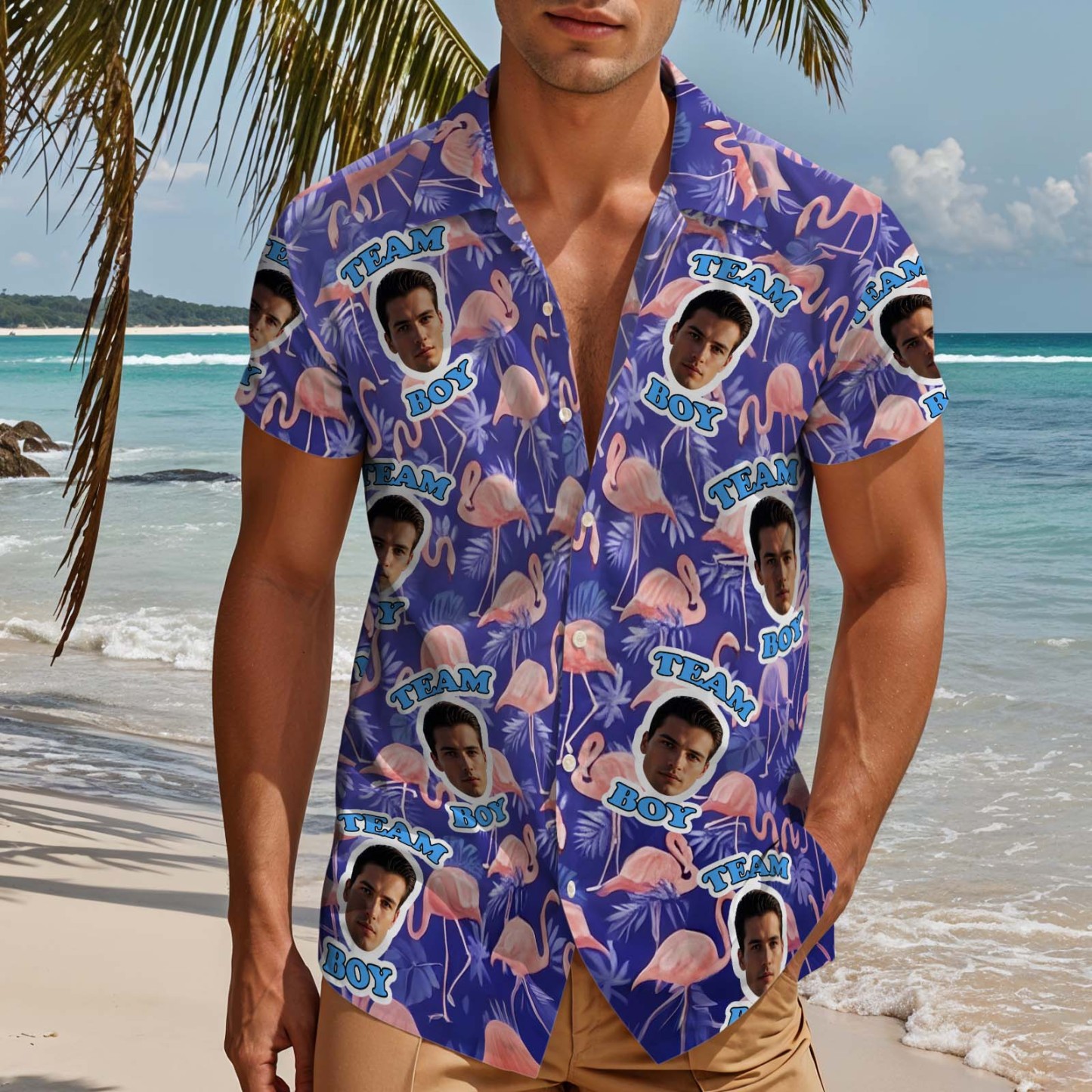 Benutzerdefinierte Hawaii-shirt Mit Gesicht Personalisierte Hawaii-foto-shirt Hund Katze Gesicht Shirt Geschenk Für Papa -