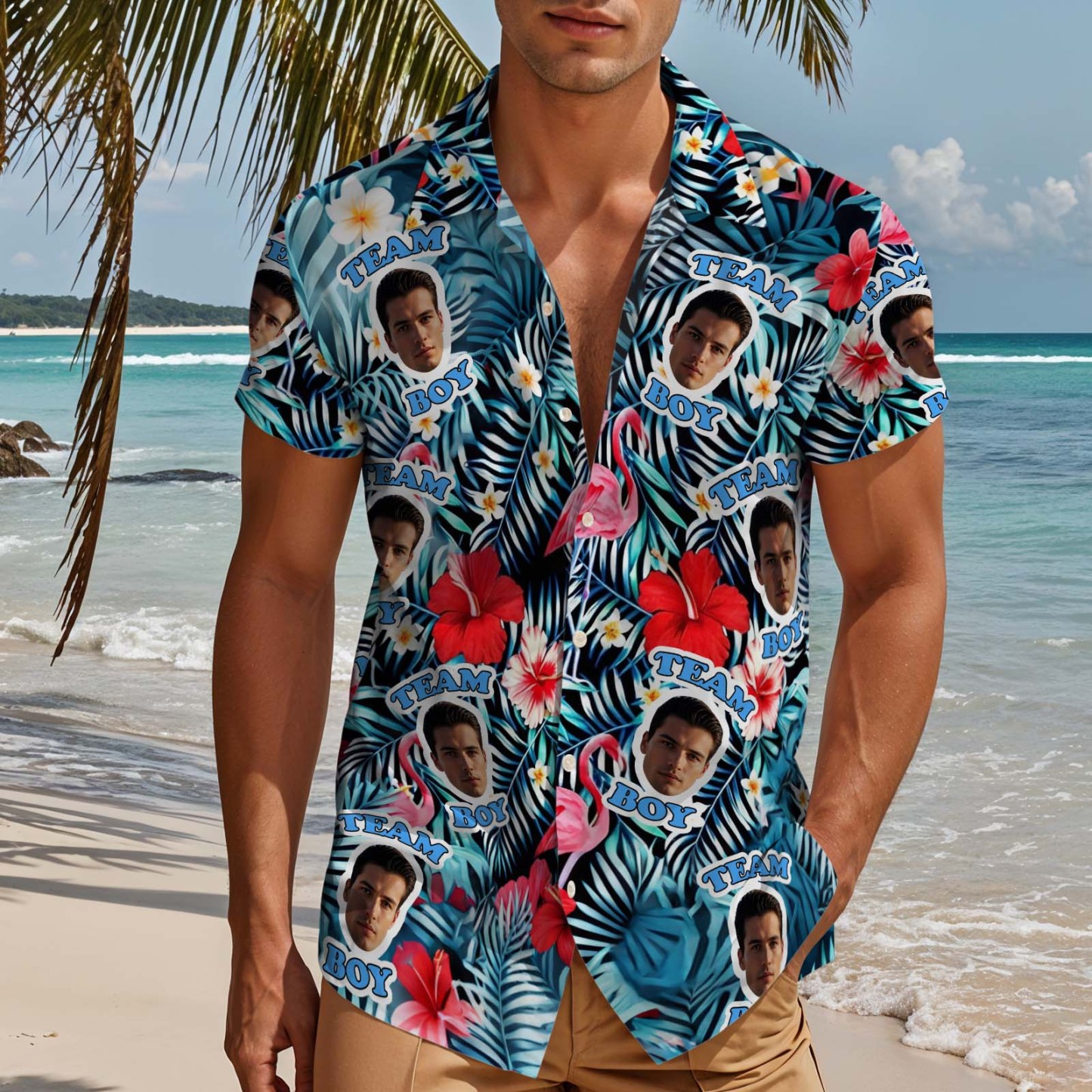 Benutzerdefinierte Hawaii-shirt Mit Gesicht Personalisierte Hawaii-foto-shirt Hund Katze Gesicht Shirt Geschenk Für Papa -