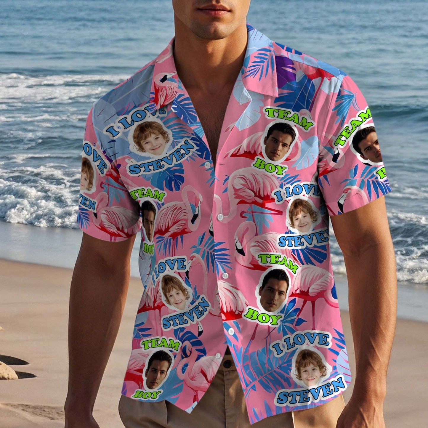 Benutzerdefinierte Hawaii-shirt Mit Gesicht Personalisierte Hawaii-foto-shirt Hund Katze Gesicht Shirt Geschenk Für Papa -