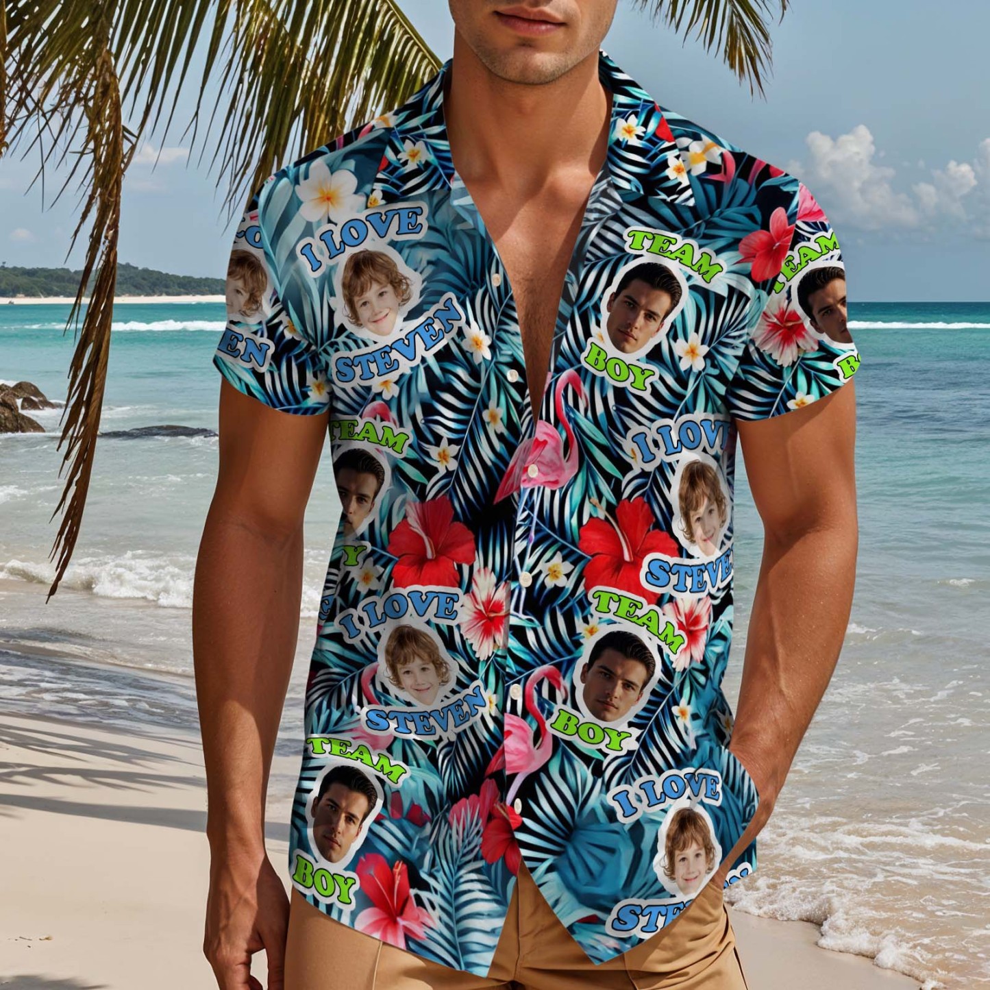 Benutzerdefinierte Hawaii-shirt Mit Gesicht Personalisierte Hawaii-foto-shirt Hund Katze Gesicht Shirt Geschenk Für Papa -