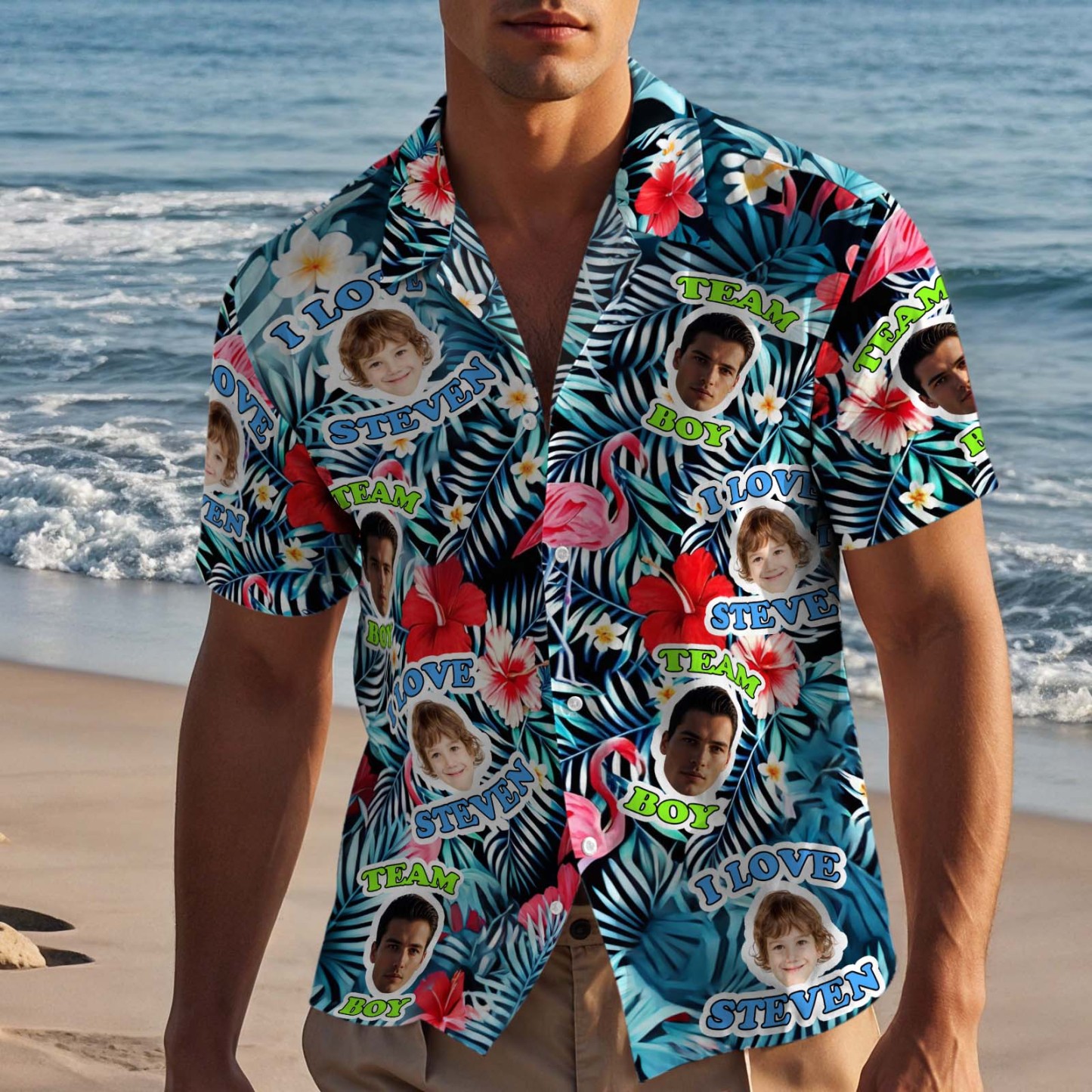 Benutzerdefinierte Hawaii-shirt Mit Gesicht Personalisierte Hawaii-foto-shirt Hund Katze Gesicht Shirt Geschenk Für Papa -