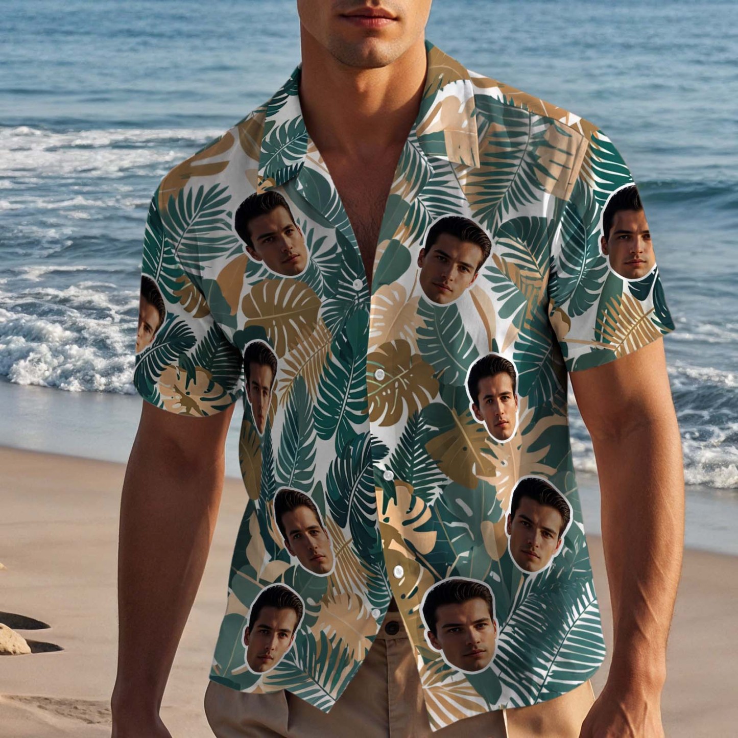 Benutzerdefinierte Hawaiihemd Mit Foto Personalisierte Gesicht Spaß Party Shirts Für Papa Geschenk -