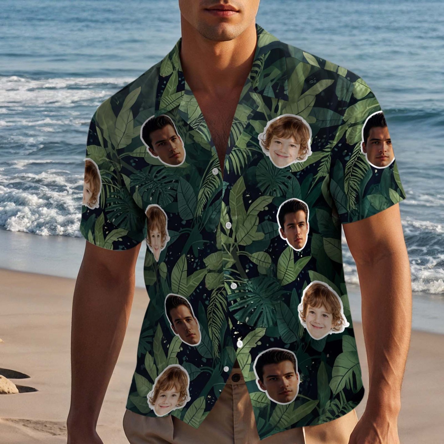 Benutzerdefinierte Hawaiihemd Mit Foto Personalisierte Gesicht Spaß Party Shirts Für Papa Geschenk -