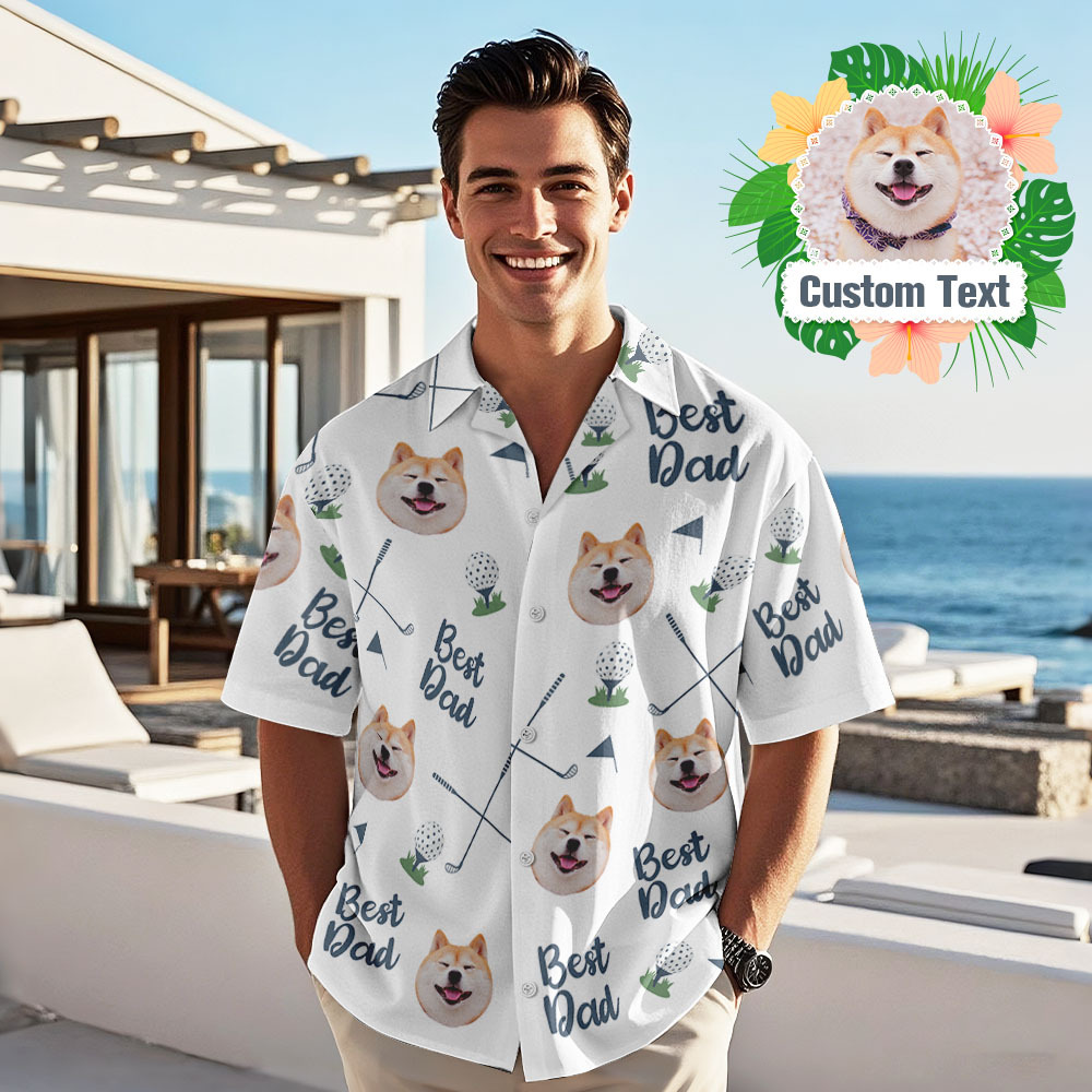 Benutzerdefinierte Papa Hawaiian Shirt Personalisierte Beste Katze Papa Von Par Hawaiian Shirt Vatertagsgeschenk