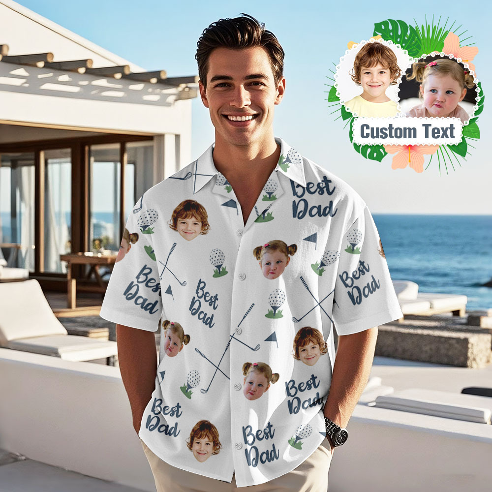 Benutzerdefinierte Papa Hawaiian Shirt Personalisierte Beste Katze Papa Von Par Hawaiian Shirt Vatertagsgeschenk - 