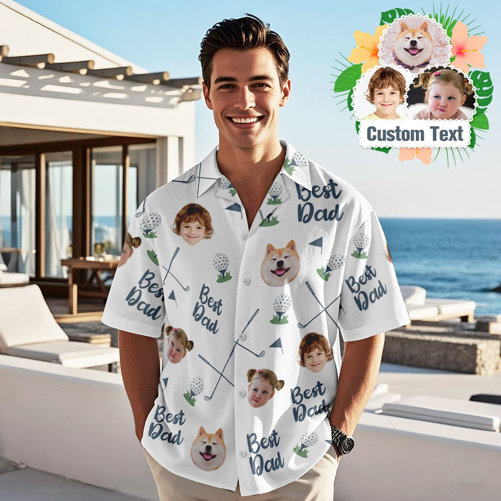 Benutzerdefinierte Papa Hawaiian Shirt Personalisierte Beste Katze Papa Von Par Hawaiian Shirt Vatertagsgeschenk - 