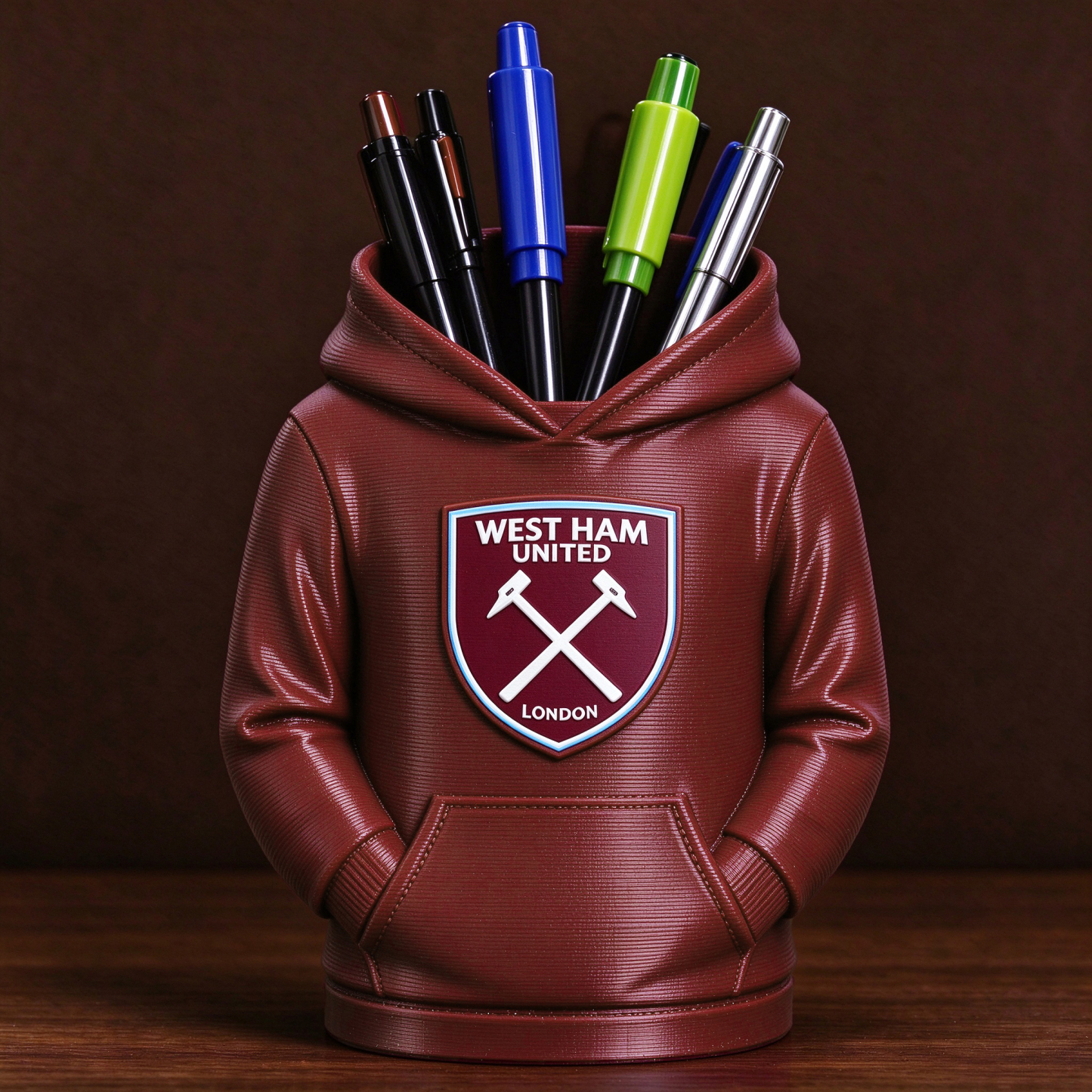 UK Football Hoodie Stifthalter 3D-gedruckter Schreibtisch-Organizer, Fußball-Fan-Geschenk - 