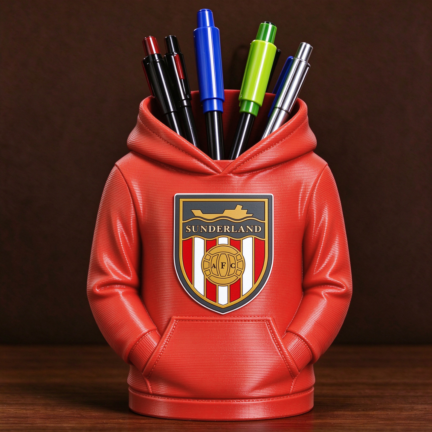 UK Football Hoodie Stifthalter 3D-gedruckter Schreibtisch-Organizer, Fußball-Fan-Geschenk - 