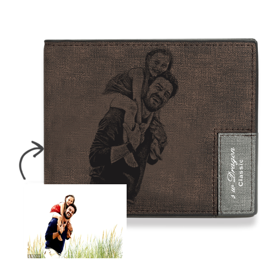 Vatertagsgeschenk Herren Klein Personalisiert Foto Geldbörse Für Vater (Online-Design & Vorschau)