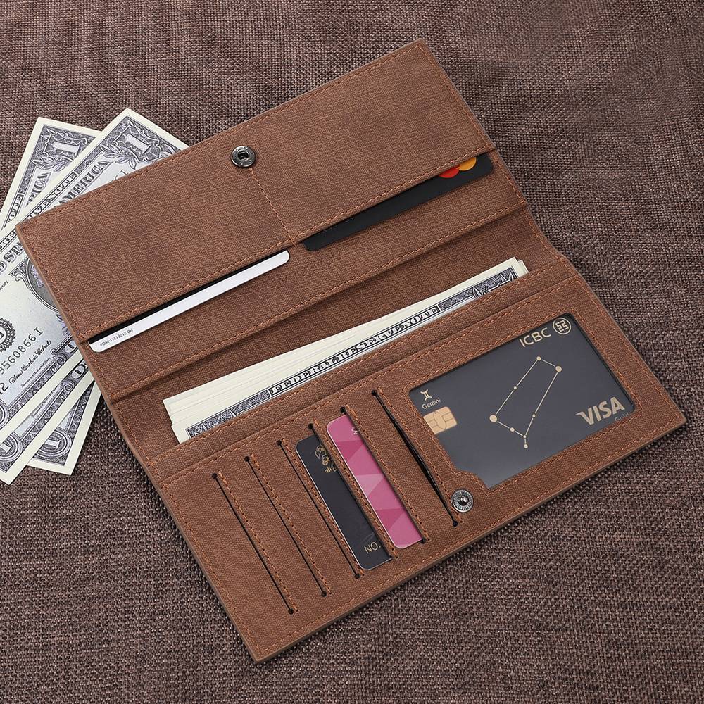 Muttertagsgeschenk - Lange Personalisiert Foto Geldbörse Braun Farbdruck