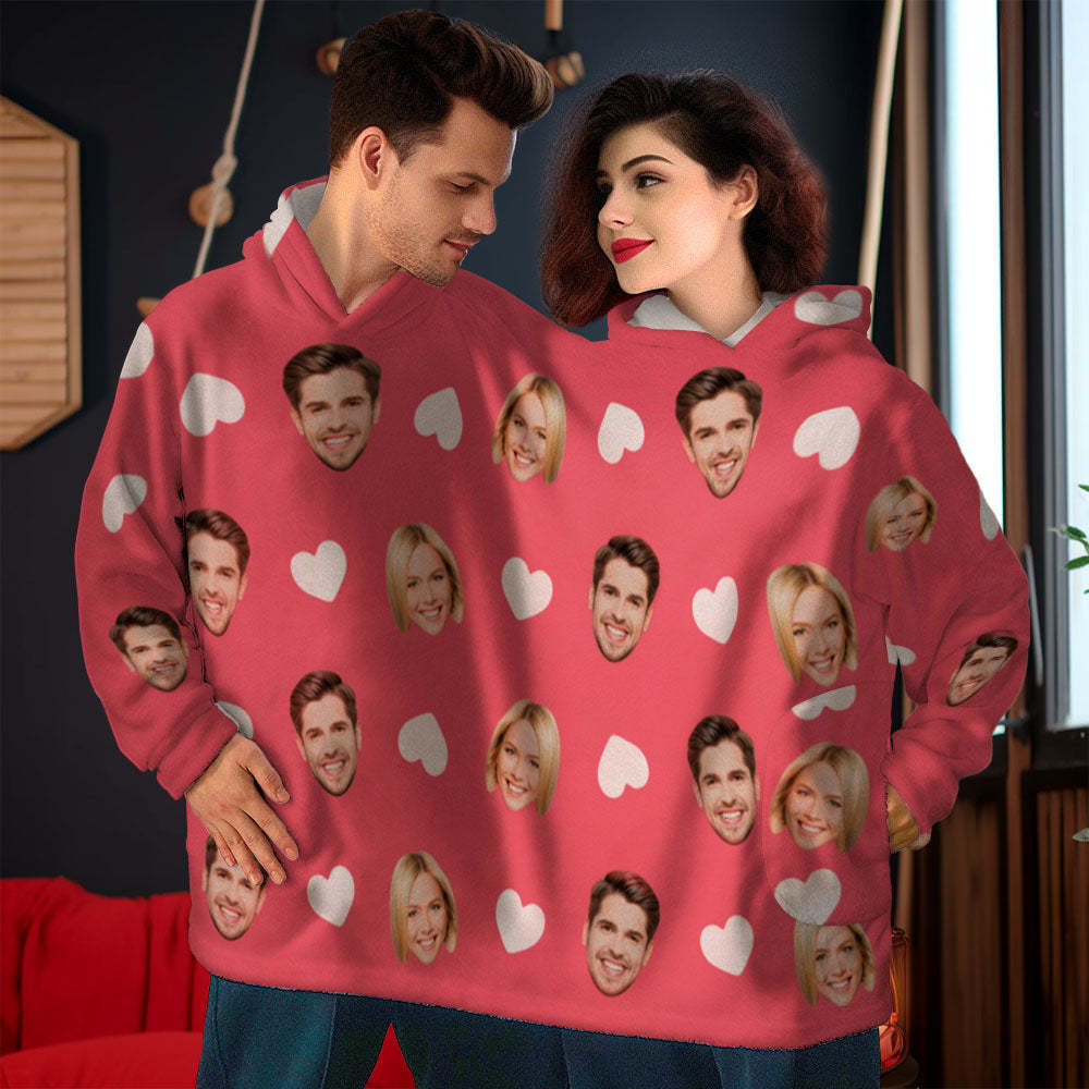 Personalisierter Jumpsuit Mit Herzmotiv Für Paare, Einteiler, Loungewear, Decke – Lustiges Valentinstagsgeschenk - 