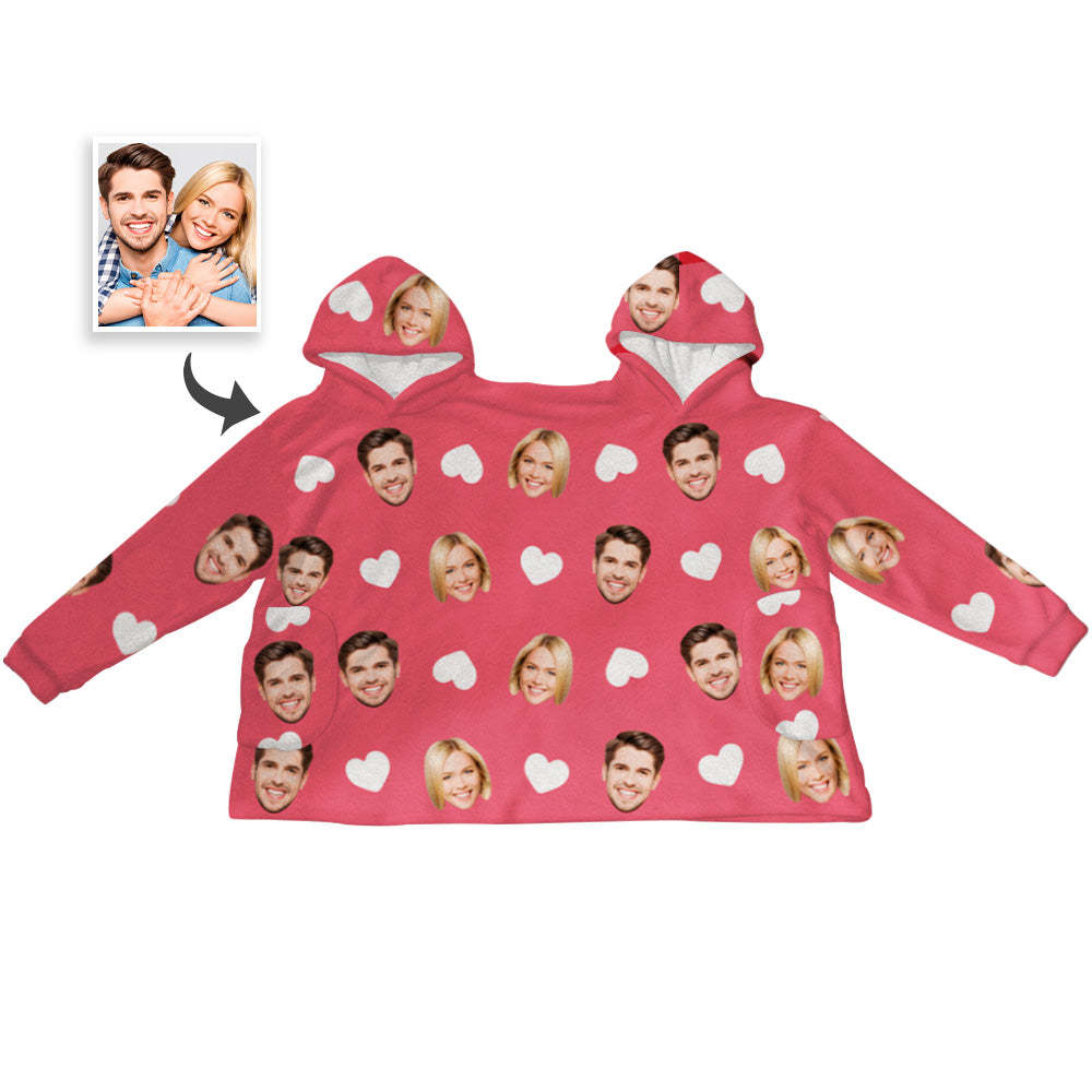 Personalisierter Jumpsuit Mit Herzmotiv Für Paare, Einteiler, Loungewear, Decke – Lustiges Valentinstagsgeschenk - 