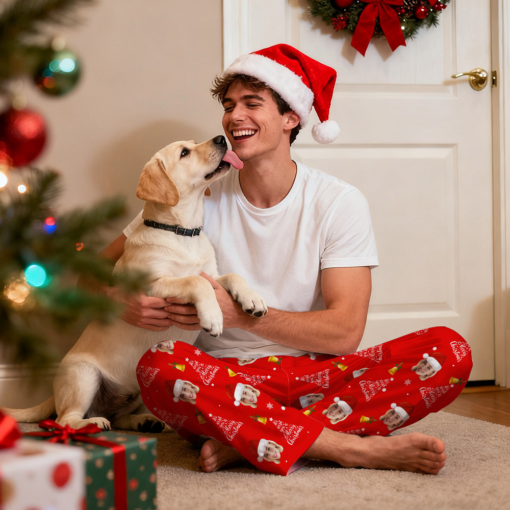 Personalisieren Sie Weihnachtspyjamas Mit Gesicht, Pyjamas Mit Foto, Individuelle Pyjamahosen, Familienpyjamas, Herrenpyjamas, Damenpyjamas, Weihnachtsgeschenke - 