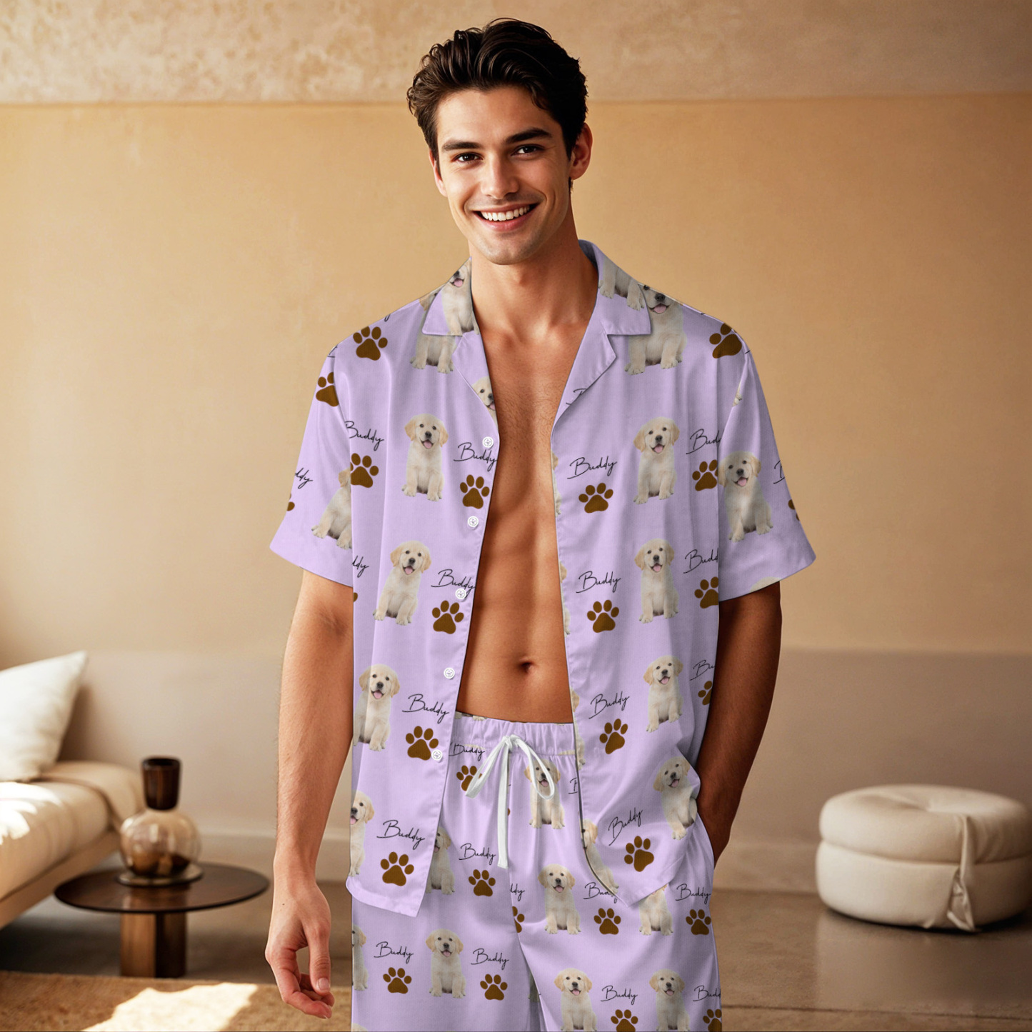 Personalisierter Familienpyjama, Hundeporträt, Geschenk Für Tierliebhaber, Damenpyjama, Pyjama Mit Haustierfoto, Erinnerungsgeschenk, Geschenk Für Sie, Geschenk Für Ihn - 