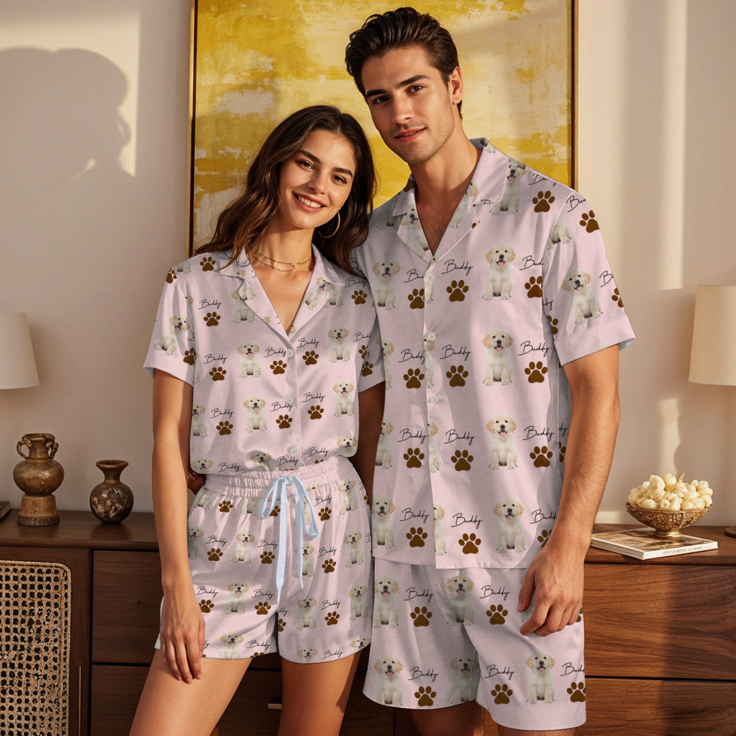 Personalisierter Familienpyjama, Hundeporträt, Geschenk Für Tierliebhaber, Damenpyjama, Pyjama Mit Haustierfoto, Erinnerungsgeschenk, Geschenk Für Sie, Geschenk Für Ihn - 