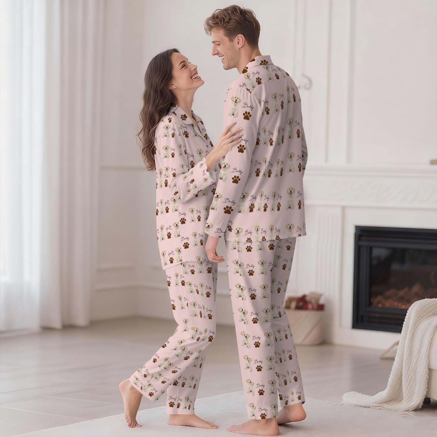 Personalisierter Familienpyjama, Hundeporträt, Geschenk Für Tierliebhaber, Damenpyjama, Pyjama Mit Haustierfoto, Erinnerungsgeschenk, Geschenk Für Sie, Geschenk Für Ihn - 