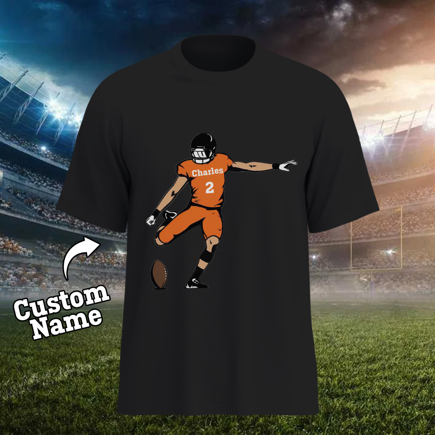 Glänze Am Spieltag – Individuell Gestalteter Glitzer-footballspieler-hoodie - 