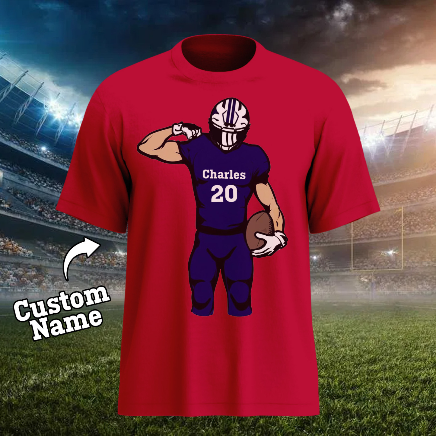 Glänze Am Spieltag – Individuell Gestalteter Glitzer-footballspieler-hoodie - 