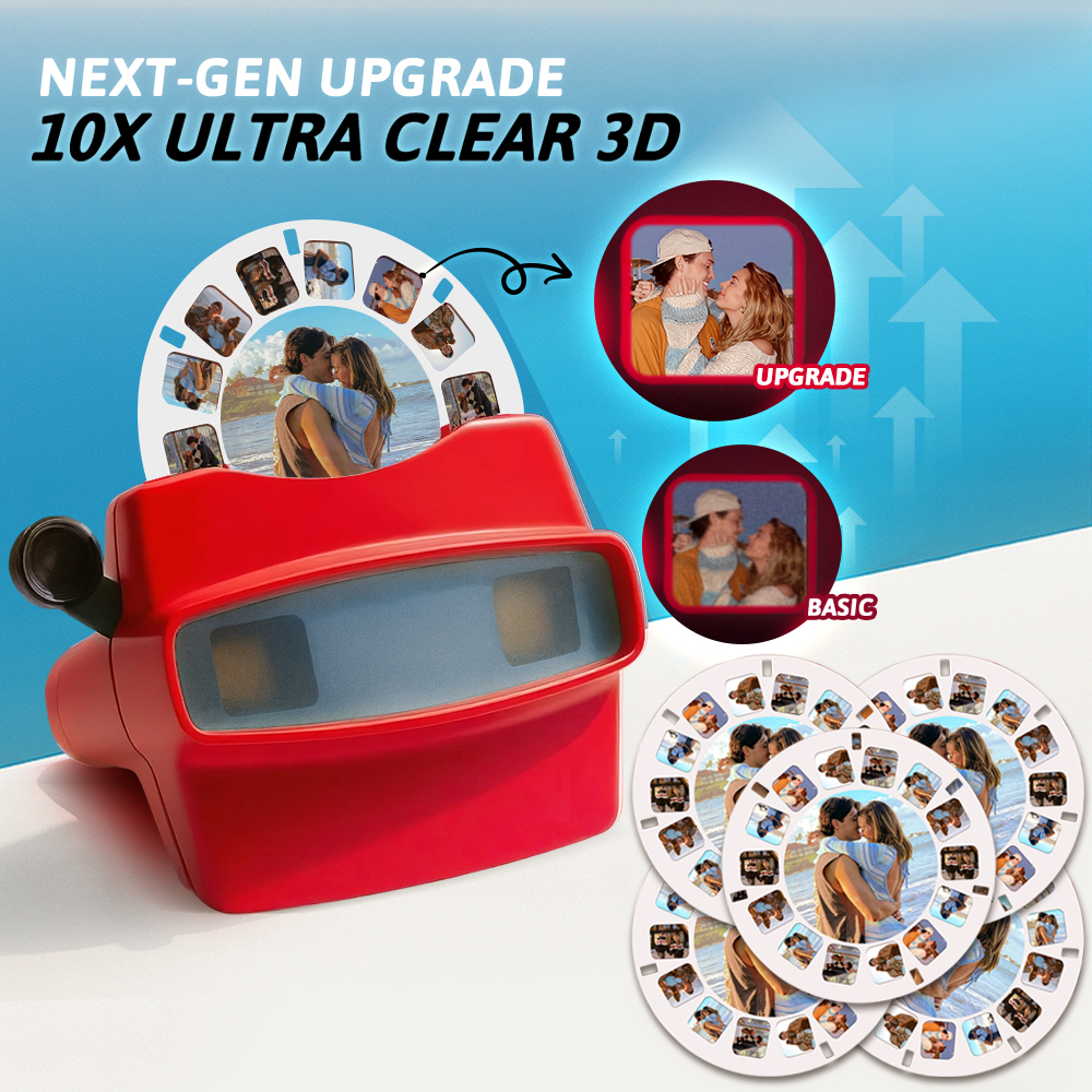 Benutzerdefiniertes Upgrade 3d-sucher Und Rolle - Personalisiertes Geschenk Mit Ihren Eigenen Fotos Text- Und Fotobetrachter Mehrere Filme Verfügbar Valentinstagsgeschenke - 