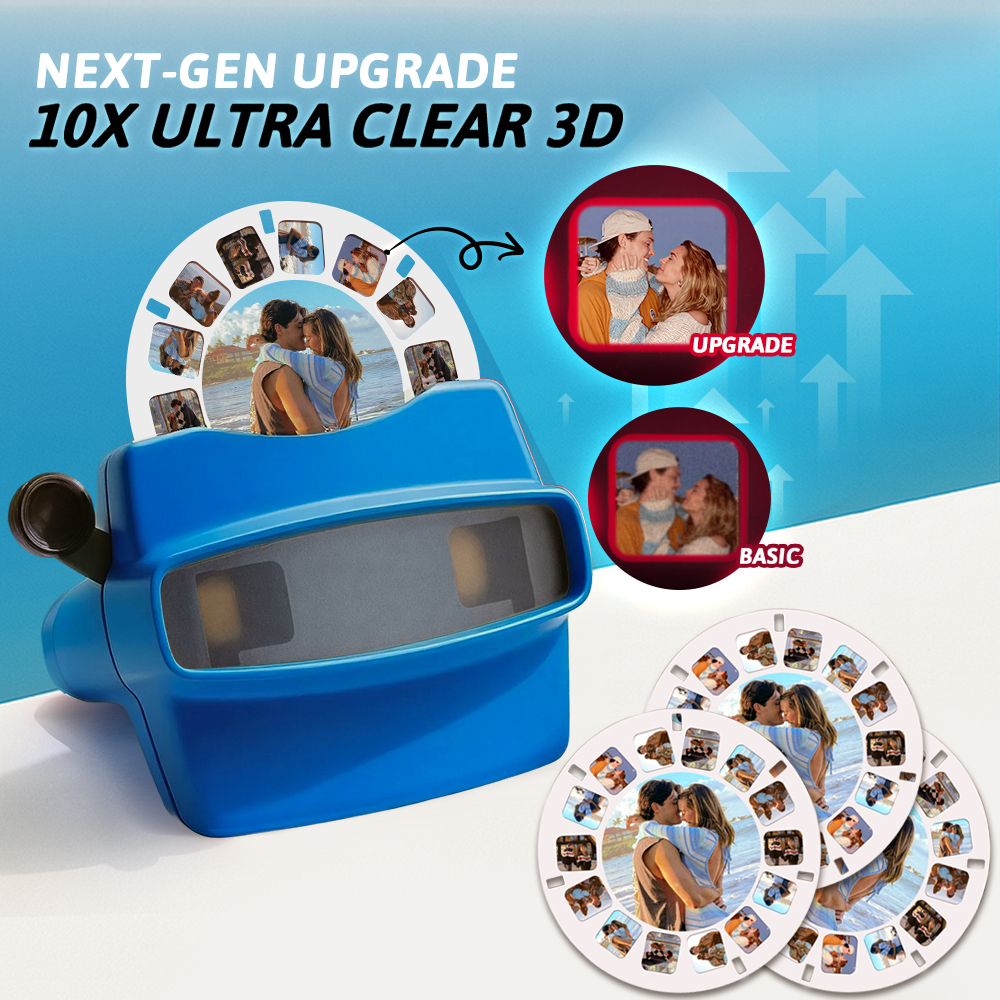 Benutzerdefiniertes Upgrade 3d-sucher Und Rolle - Personalisiertes Geschenk Mit Ihren Eigenen Fotos Text- Und Fotobetrachter Mehrere Filme Verfügbar Valentinstagsgeschenke - 