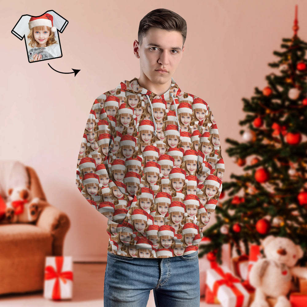 Unisex-hoodie Mit Individuellem Gesichtsmotiv, Lässiger Hoodie Mit Fotodruck Für Damen Und Herren – Mash Face - 