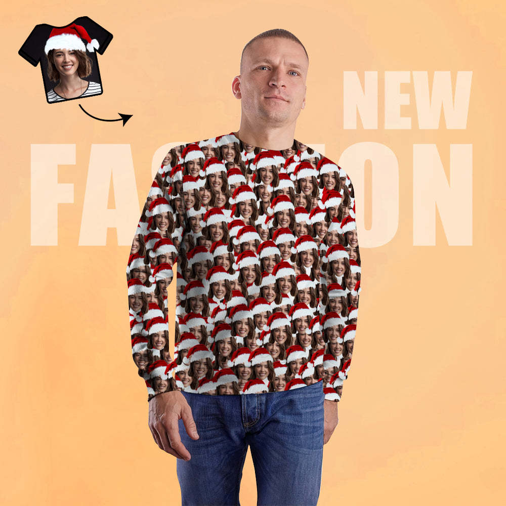 Personalisiertes Sweatshirt Mit Lustigem Mash-face-motiv Für Damen Und Herren – Weihnachtsgeschenk - 