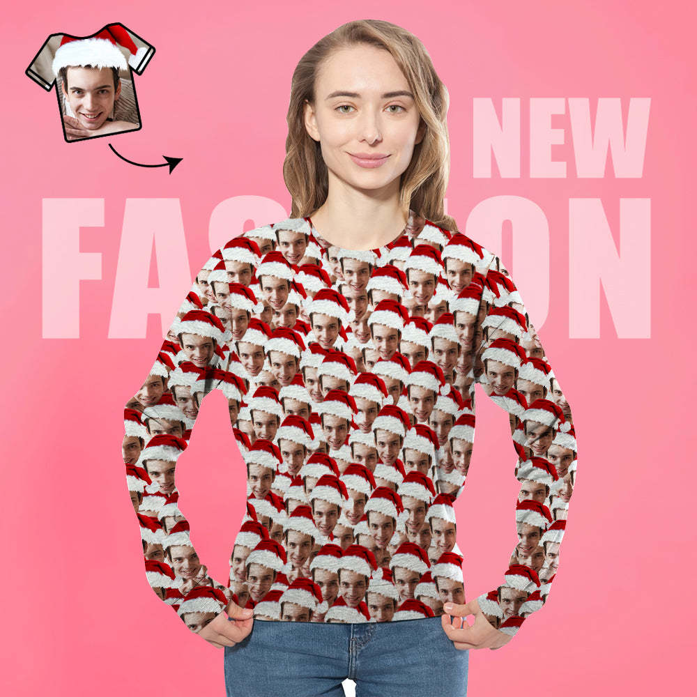 Personalisiertes Sweatshirt Mit Rundhalsausschnitt Und Individuellem Gesicht – Lustiges Geburtstagsgeschenk Für Männer Und Frauen – Mash Face - 