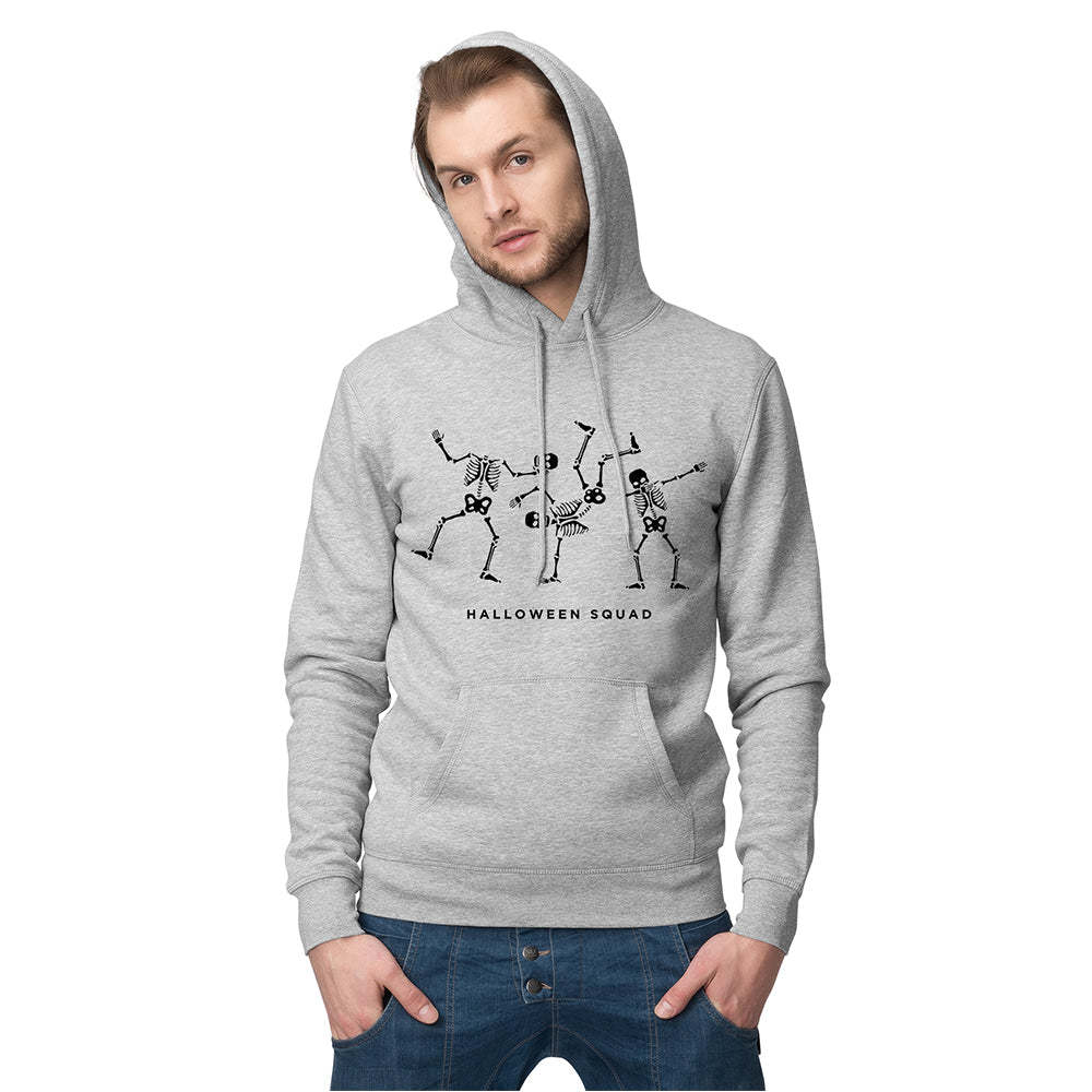 Personalisierter Langarm-hoodie Für Herren Mit Text – Halloween-geschenk – Tanzendes Skelett - 