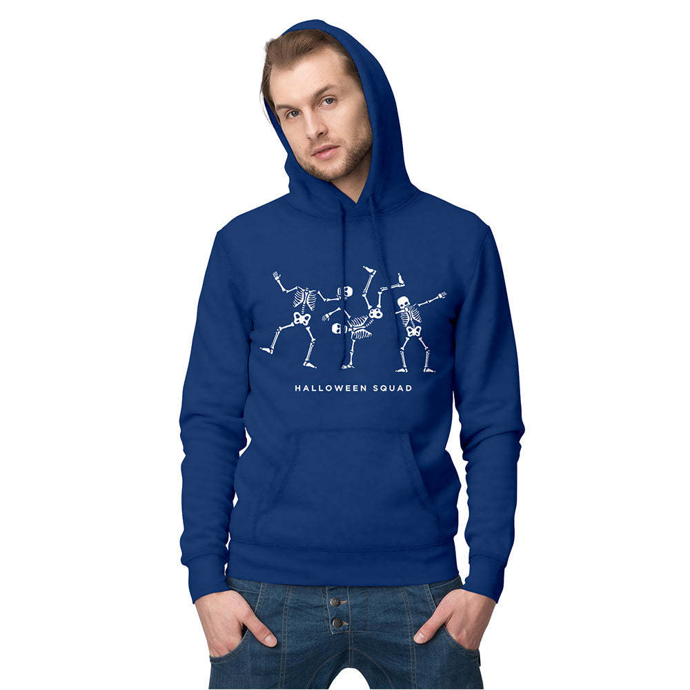 Personalisierter Langarm-hoodie Für Herren Mit Text – Halloween-geschenk – Tanzendes Skelett - 