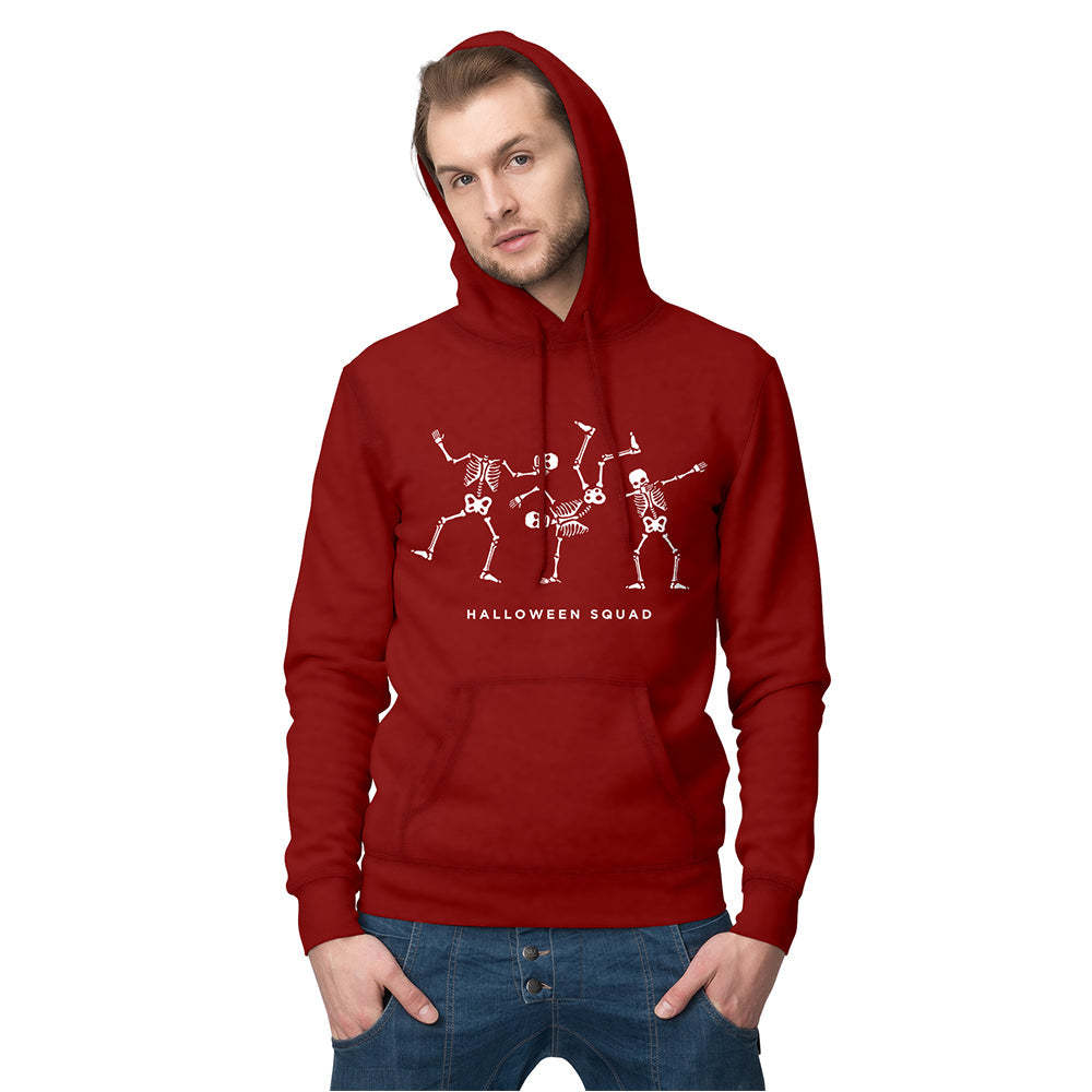 Personalisierter Langarm-hoodie Für Herren Mit Text – Halloween-geschenk – Tanzendes Skelett - 