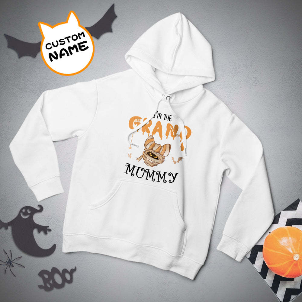 Personalisierter Langarm-hoodie Für Herren Mit Text – Halloween-geschenkidee: Mumie - 