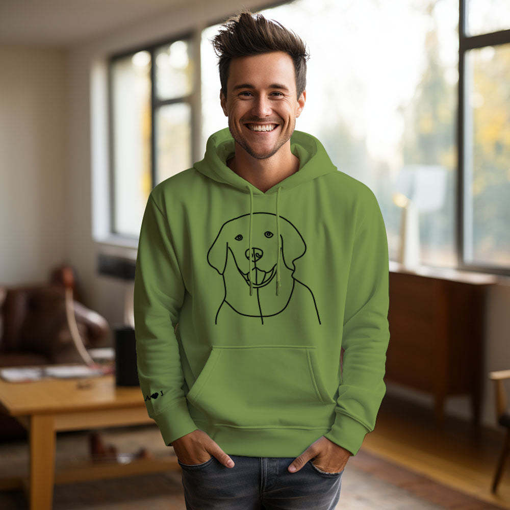 Individuell Bestickter Hoodie Mit Tasche, Text Auf Dem Ärmel, Farbenfrohes Sweatshirt Für Paare - 