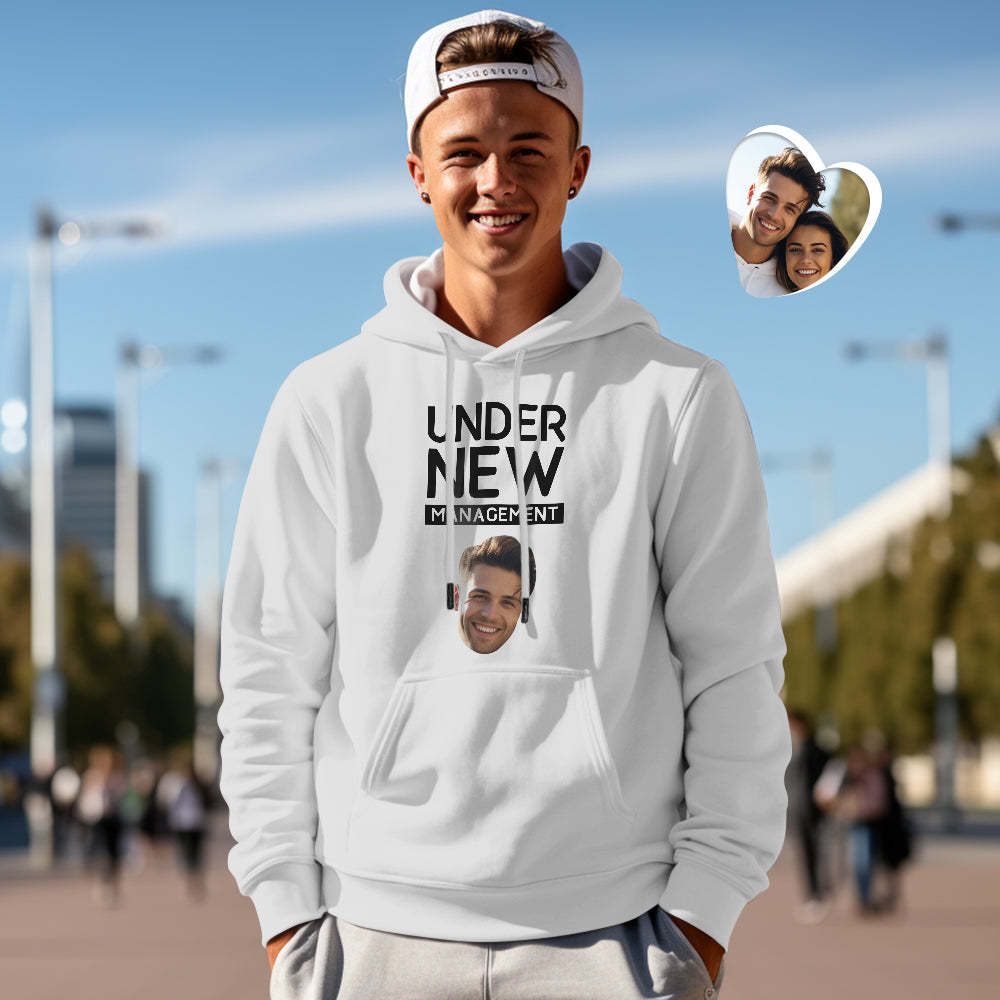 Personalisierte Partner-hoodies Mit Individuellen Gesichtsmotiven – Neues Management – Personalisierter Hoodie – Valentinstagsgeschenk - 