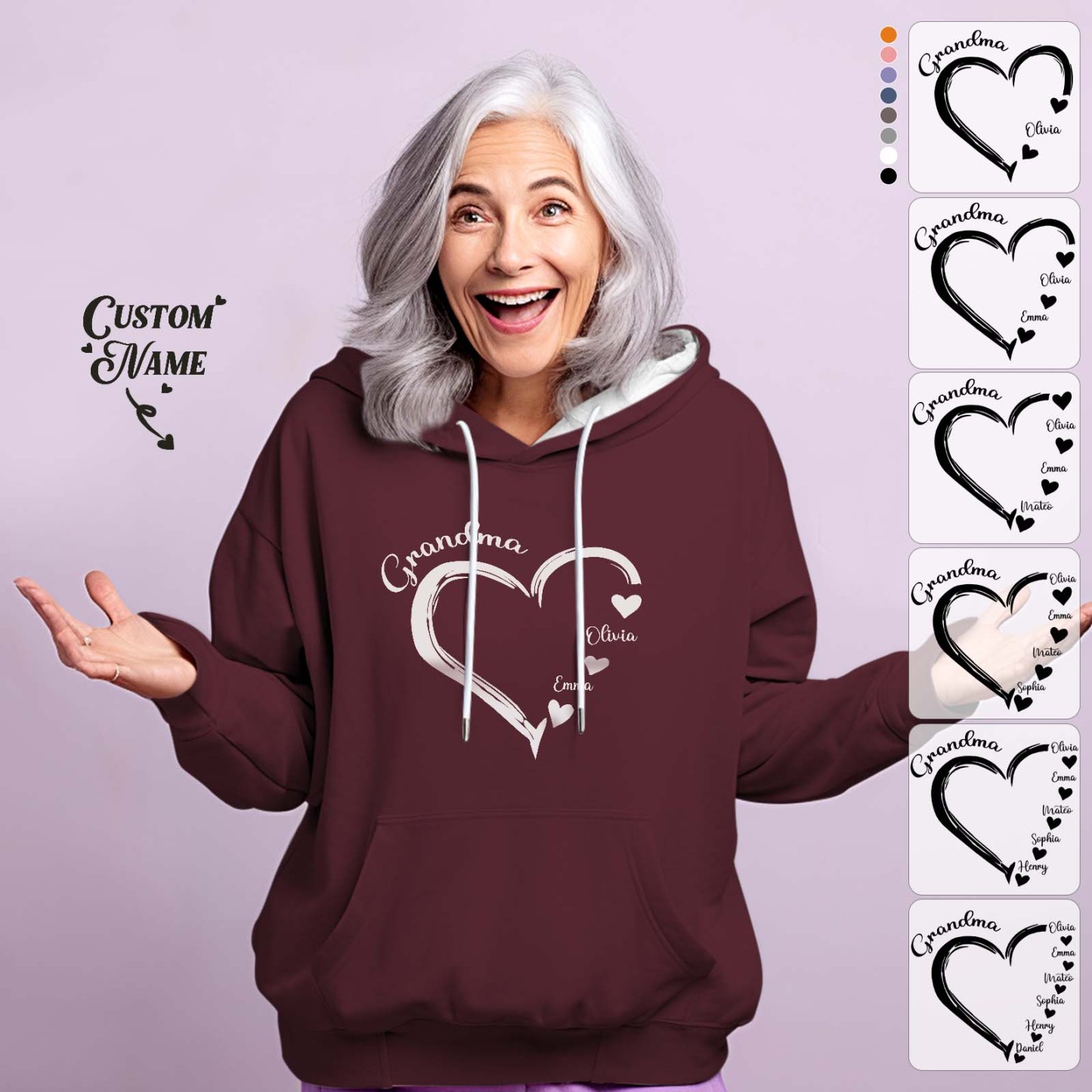Personalisierter Mama-oma-hoodie Mit Namen – Das Perfekte Geschenk Zum Muttertag - 
