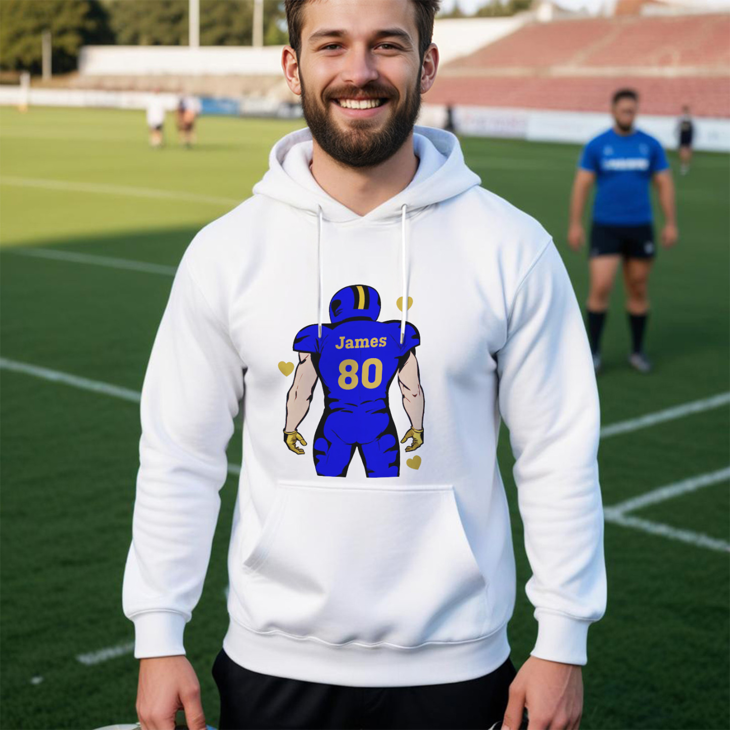 Glänze Am Spieltag – Individuell Gestalteter Glitzer-footballspieler-hoodie - 