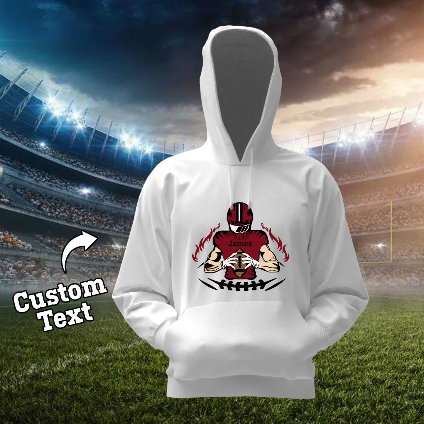 Glänze Am Spieltag – Individuell Gestalteter Glitzer-footballspieler-hoodie - 