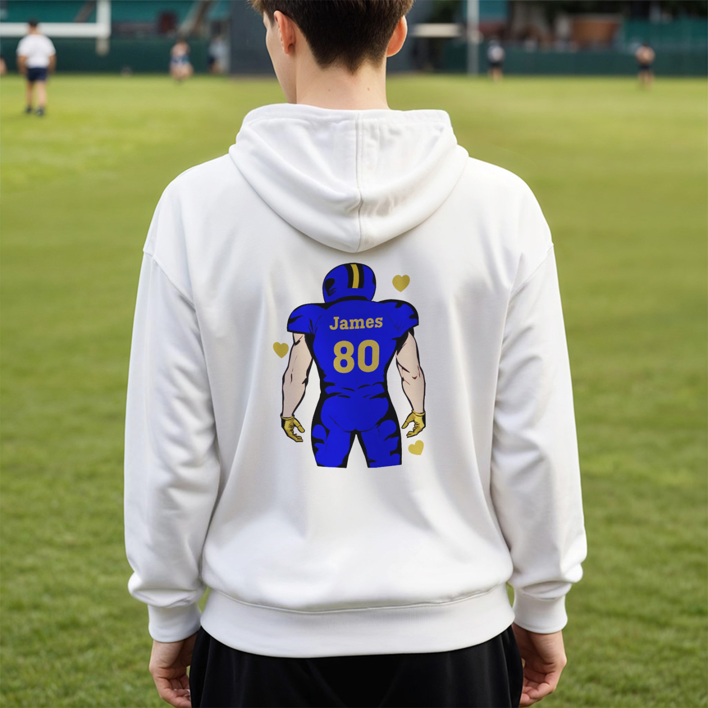 Glänze Am Spieltag – Individuell Gestalteter Glitzer-footballspieler-hoodie - 