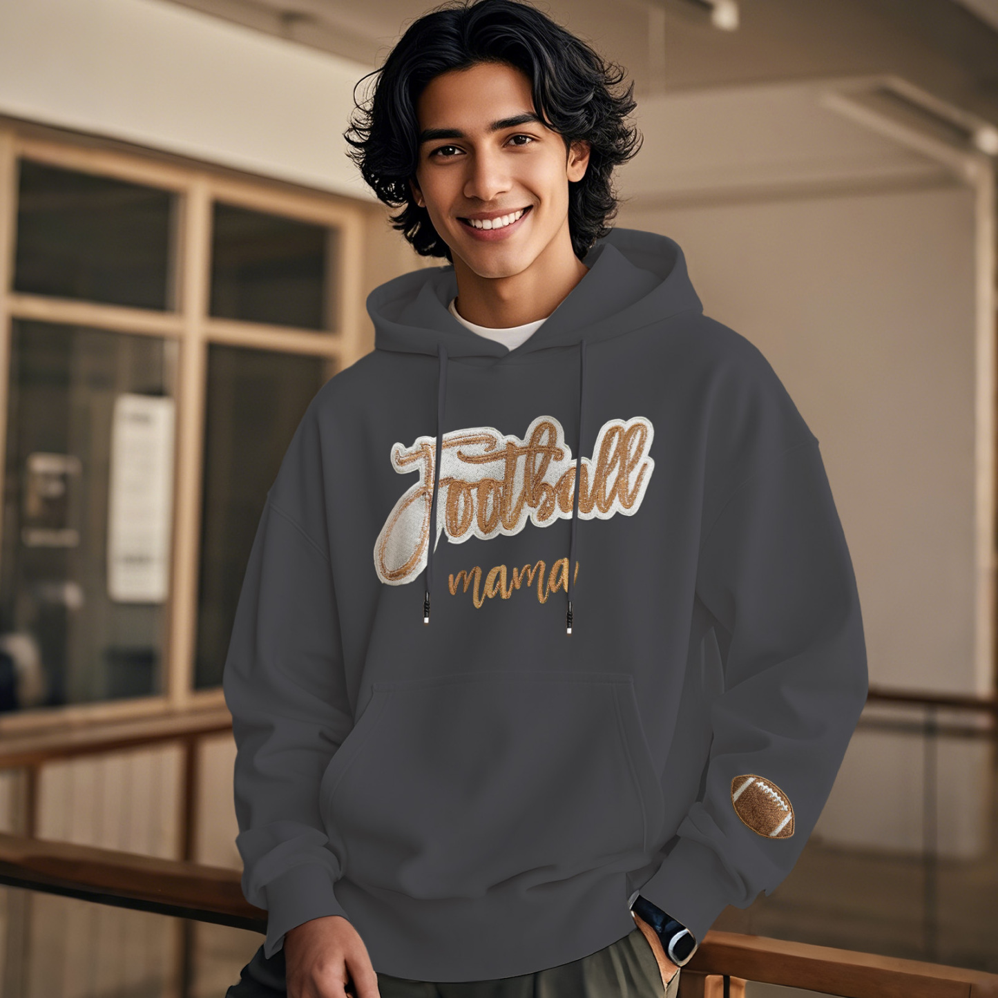 Personalisiertes Glitzer-mama-sweatshirt Für Sportbegeisterte - 