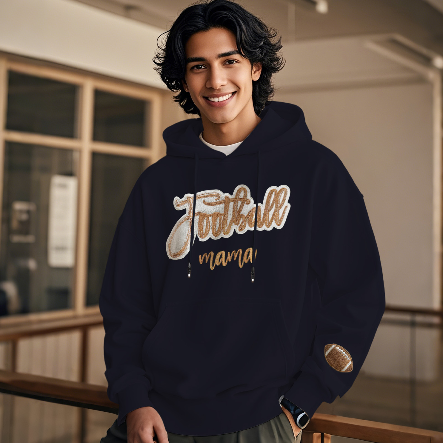 Personalisiertes Glitzer-mama-sweatshirt Für Sportbegeisterte - 