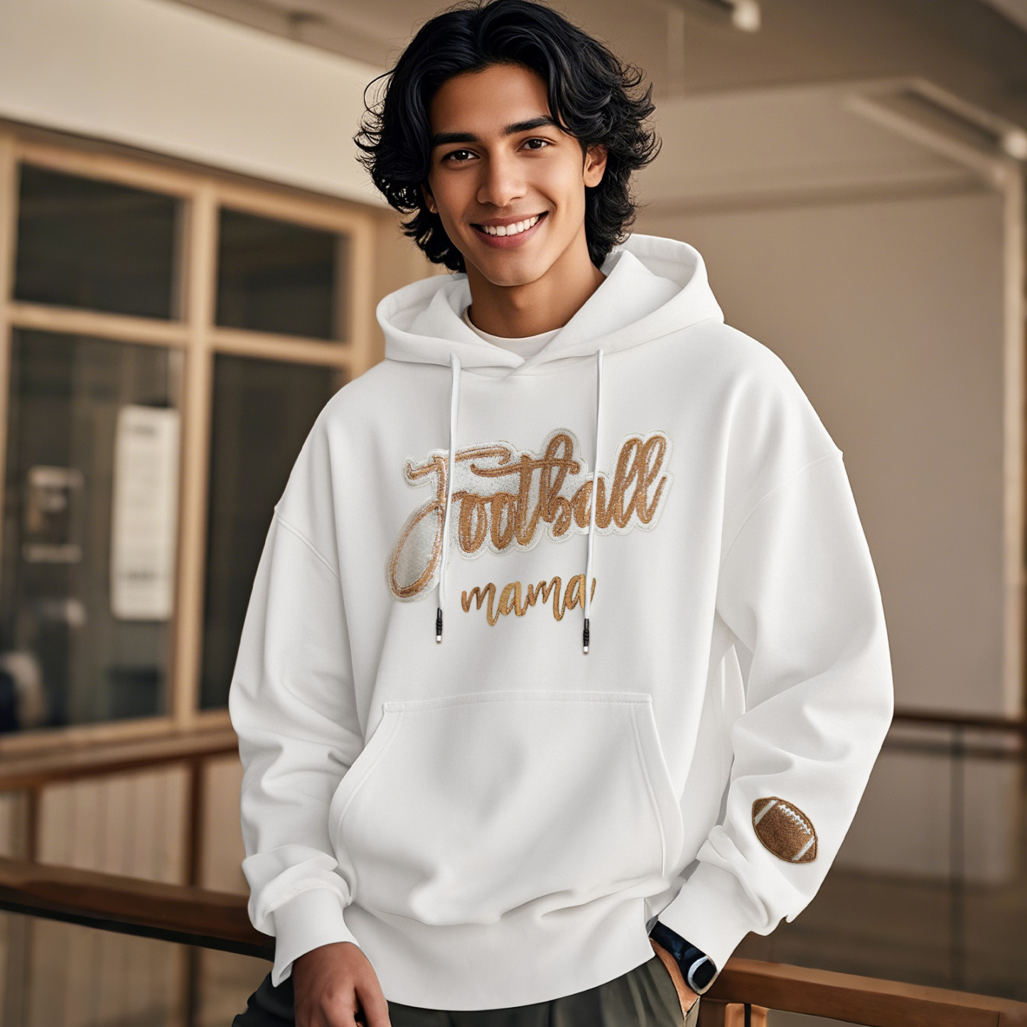 Personalisiertes Glitzer-mama-sweatshirt Für Sportbegeisterte - 