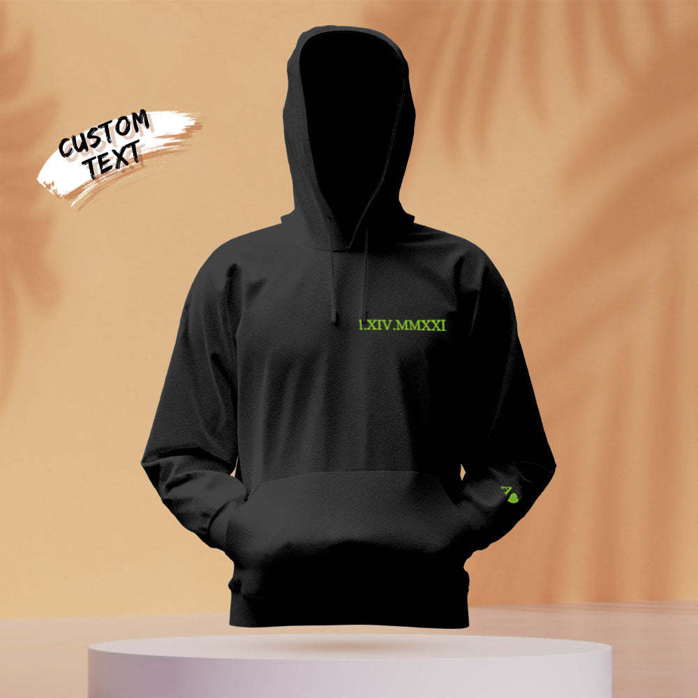 Personalisierter Kapuzenpullover Mit Eingraviertem Römischem Datum – Romantisches Geschenk Zum Muttertag - 