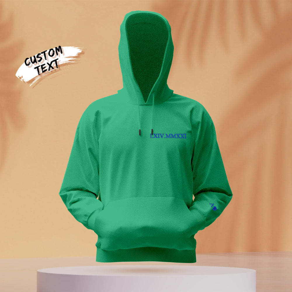 Personalisierter Kapuzenpullover Mit Eingraviertem Römischem Datum – Romantisches Geschenk Zum Muttertag - 