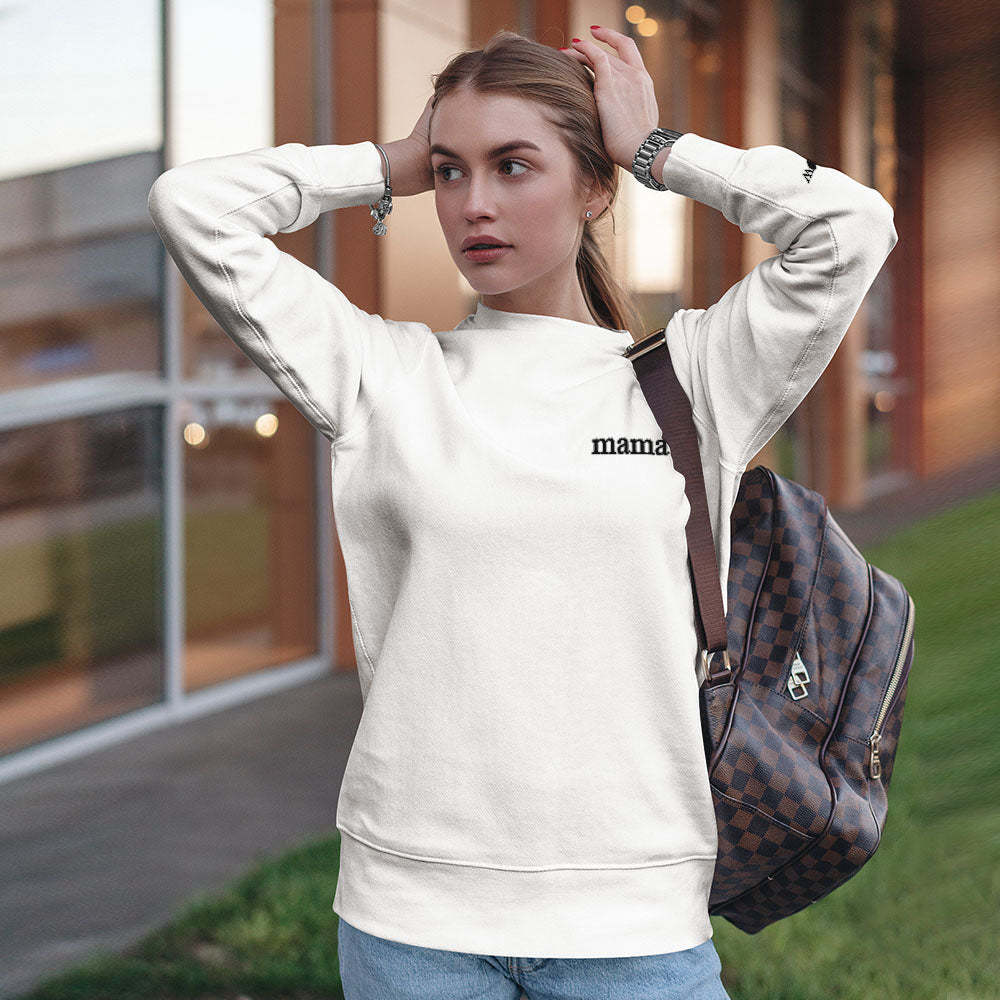 Individuell Gravierter Hoodie Mit Rundhalsausschnitt Und Farbiger Stickerei – Muttertagsgeschenk - 